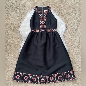 {Kate Spade} Mosaic Embellished Sleeveless Cocktail Dress in Black - Women’s 0